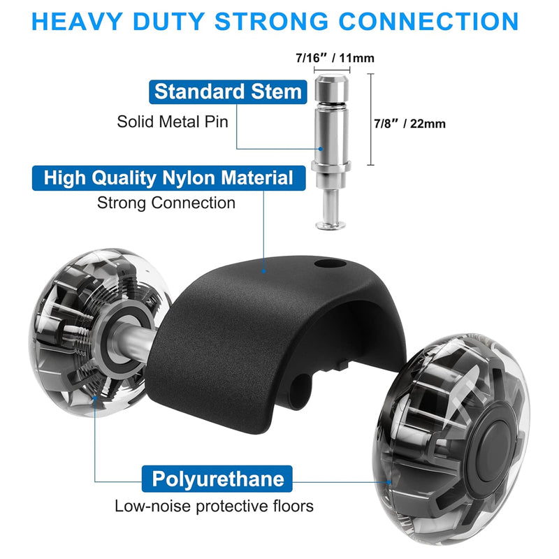 2 Inch Office Chair Caster Wheels 5 Pack Heavy Duty Chair Wheels 2200 lbs Load Capacity