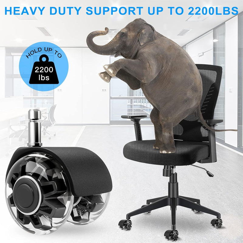 2 Inch Office Chair Caster Wheels 5 Pack Heavy Duty Chair Wheels 2200 lbs Load Capacity