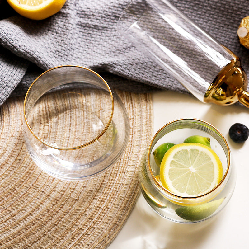 Gold Rim Spirits Shot Glass Multifunctional Crystal Class Cup Beer Whiskey Vodka Milk Juice Glass