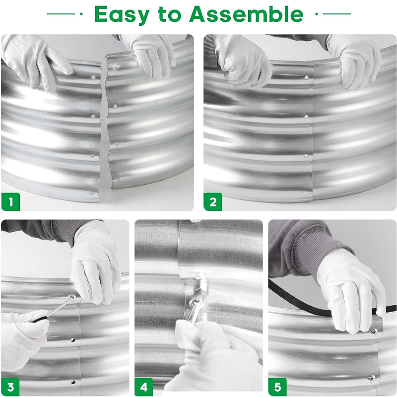 4×2×1 ft Raised Garden Bed Galvanized Large Garden Bed for Vegetables Fruits Flowers