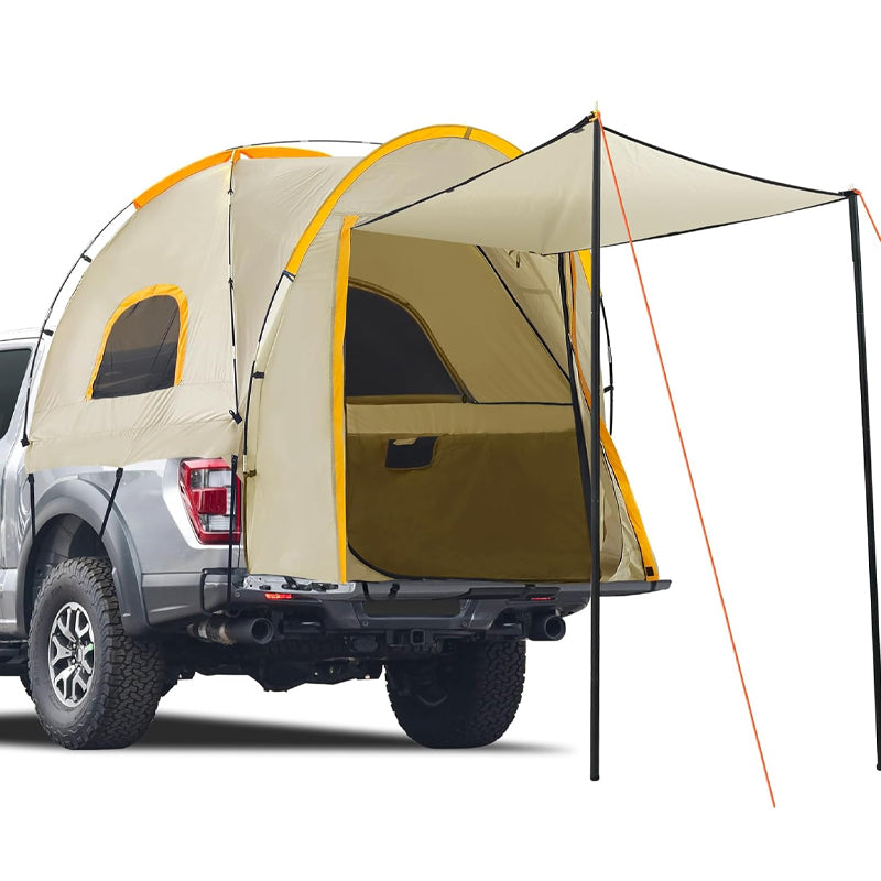 5.5-6.3 FT Truck Tent Waterproof PU5000mm Oxford Pickup Truck Tent with Awning Shade
