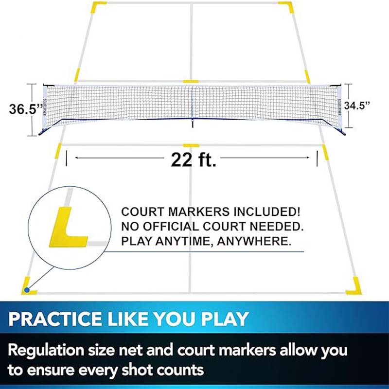 Portable Pickleball Net System,22FT USAPA Regulation Size Pickle Ball Net System with Storage Bag for Indoor Outdoor Game