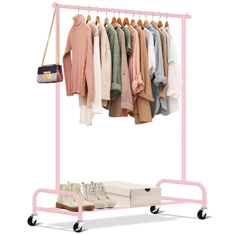 Clothing Garment Rack 43" × 15" × 63" Metal Rolling Clothes Organizer with 4 Swivel Casters