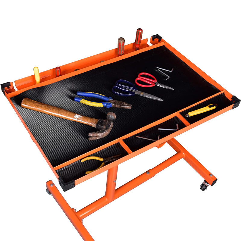 220 LBS Capacity Rolling Tool Table Adjustable Height Mechanic Rolling Tool Tray