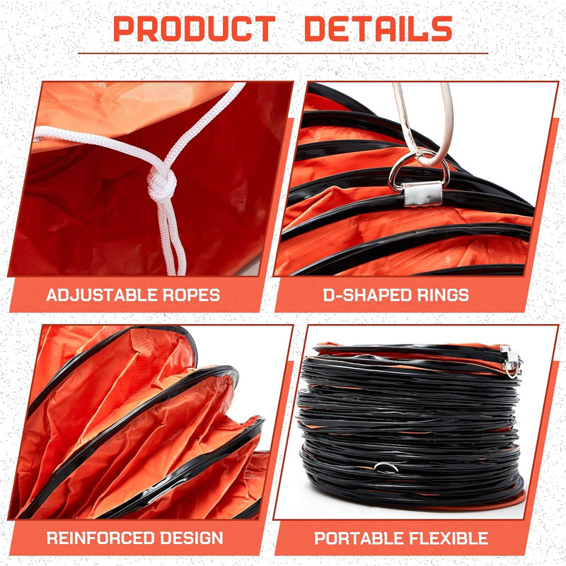 25 ft Duct Hosing 12 Inch PVC Flexible Ducting Hose with Stainless Steel Air Ducting Clamps