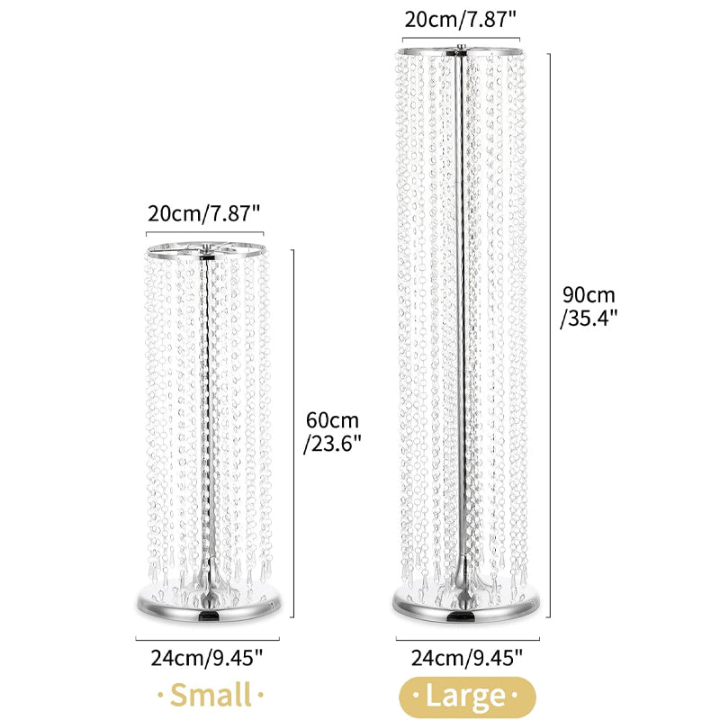 10PCS Crystal Wedding Flowers Stand 35.43inch Tall Centerpieces Flower Vases Party Tables Decorations