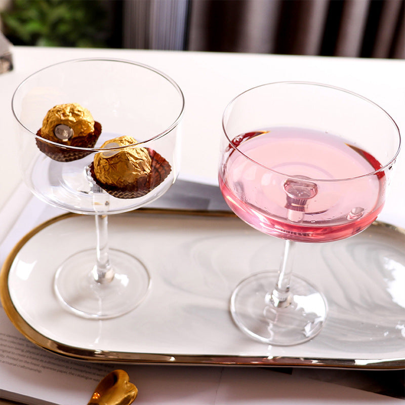 350ml Crystal Glass Cocktail Stemware Creative Wine Stemware Spirits Shot Glass Dessert Cup