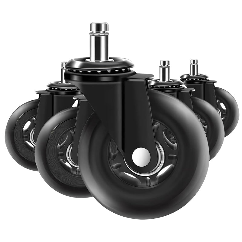 3 inch Office Chair Wheels 5pcs Rubber Chair Casters 130 lbs Load Capacity Caster Wheels Replacement