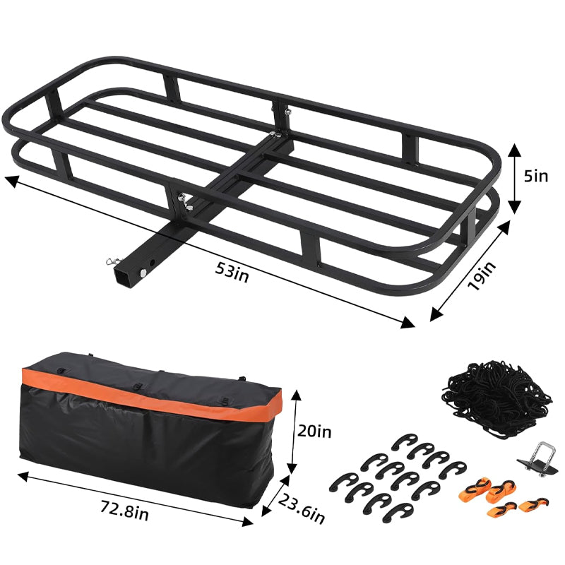 53" x 19" x 5" Hitch Cargo Carrier 500 LBS Vehicle Cargo Rack Carrier for SUV Truck Pickup