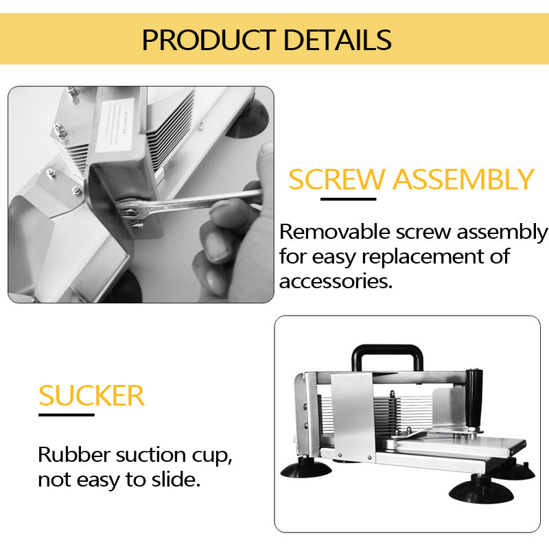 1/4" Stainless Steel Commercial Tomato Slicer Manual Fruits Vegetables Cutter Slicer Machine