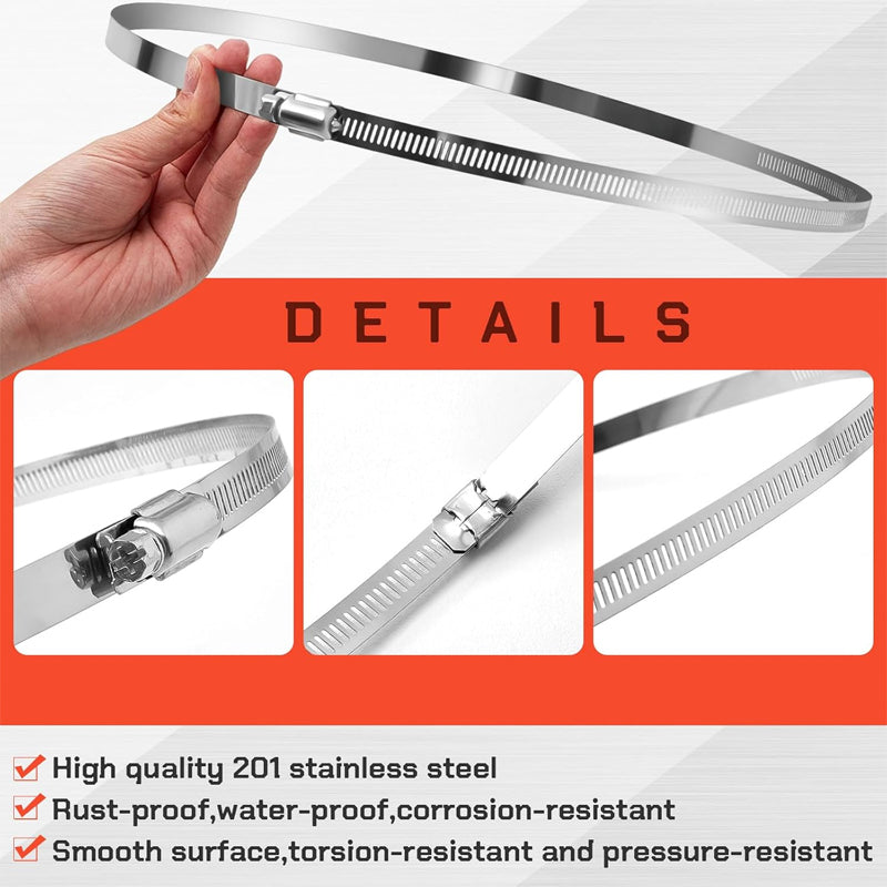 25 ft Duct Hosing 12 Inch PVC Flexible Ducting Hose with Stainless Steel Air Ducting Clamps