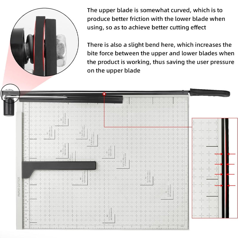 Paper Cutter 18" Cut Length 10 Sheets Capacity Paper Slicer Cutter A3 Stack Paper Cutte for Office Home School