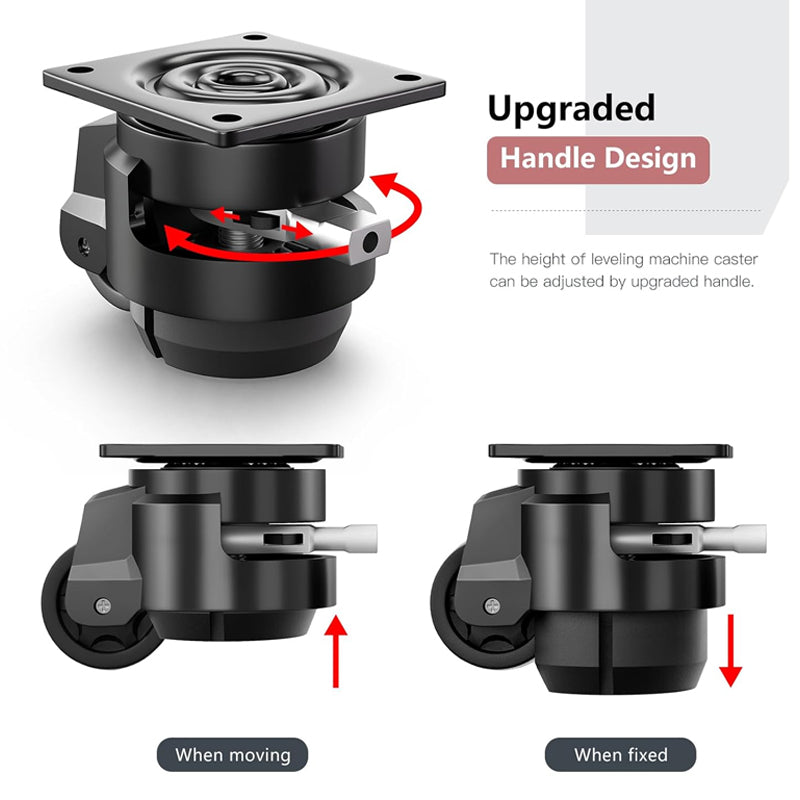 4pcs Leveling Casters 2200 lbs Total Load Capacity Adjustable Casters for Workbench Machine