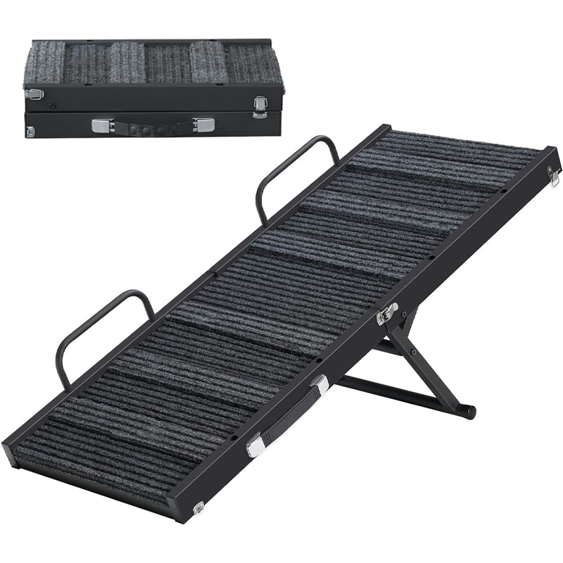 Dog Ramp 39.8" Long Folding Pet Ramp 5 Adjustable Height from 11.6" to 23.2" Folding Pet Ramp for Bed