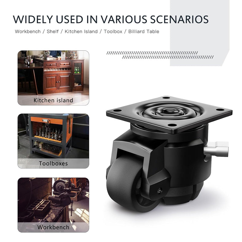 4pcs Leveling Casters 2200 lbs Total Load Capacity Adjustable Casters for Workbench Machine