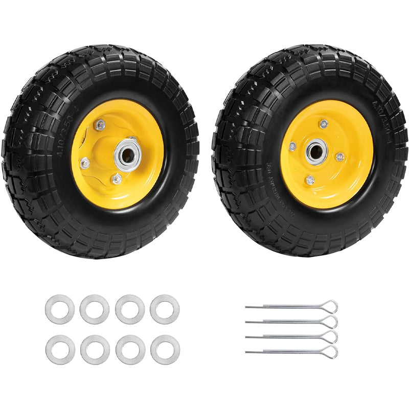 10" Solid Tire Wheel 220 lbs Dynamic Load 2pcs Wheels for Hand Truck Utility Cart Dollies Various Carts