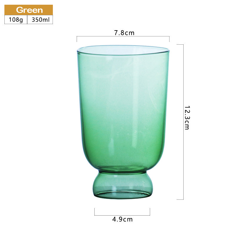 Hot Sale Coffee Glass 350ml Hand Blown Simple Glass Water Cup Juice Cup Milk Cup