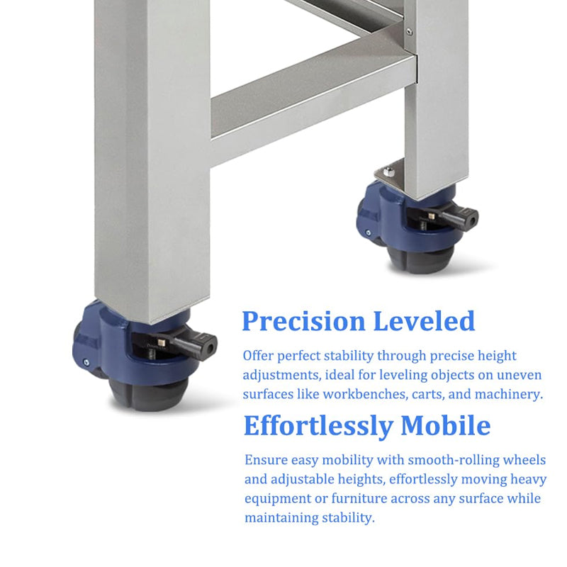 2 Inch Leveling Casters with Upgraded Handle 2200 lbs Capacity Leveling Casters 360° Swivel Caster Wheels
