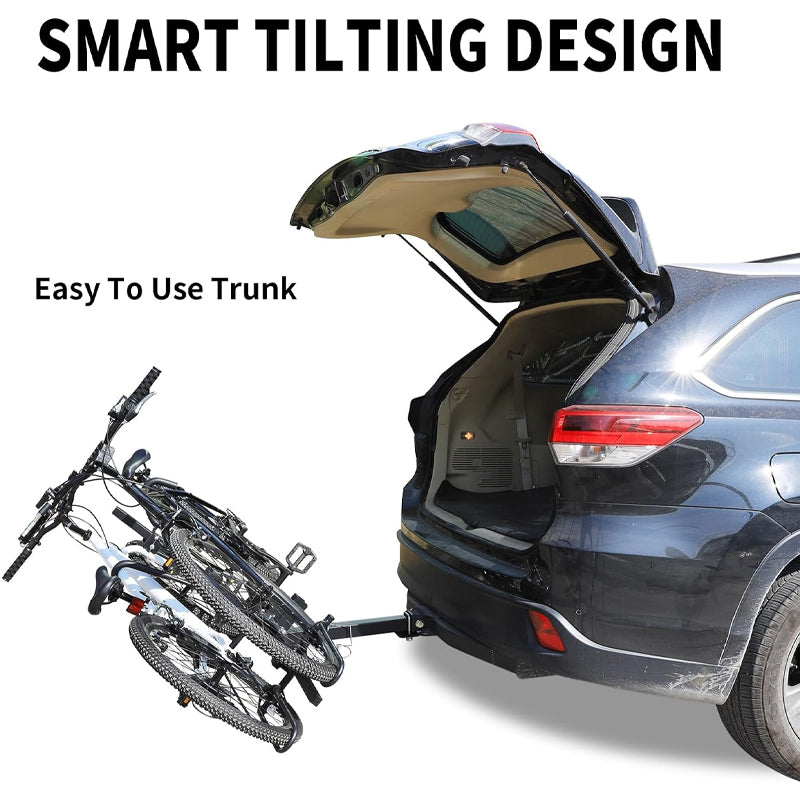 2-Bike Hitch Bike Rack 90 lbs Capacity Tiltable Bicycle Carrier Rack with Hitch Tightener and Strap