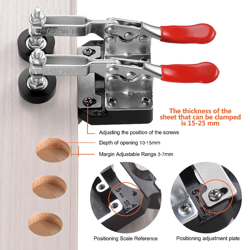 35mm Concealed Door Hinge Jig Aluminum Alloy Cabinet Hinge Jig Adjustable Quick Punch Cabinet Hardware Jig