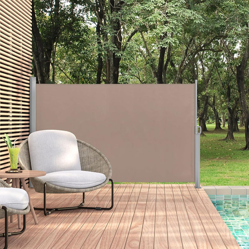 71'' × 118'' Retractable Side Awning Full Aluminum Outdoor Privacy Screen for Patio Sun Shade Backyard Balcony