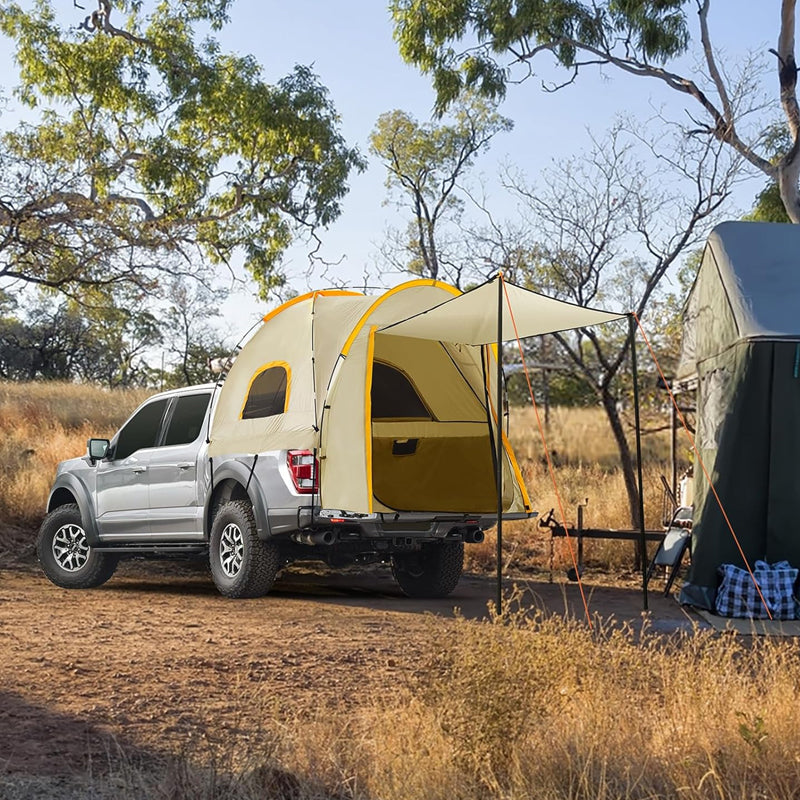 5.5-6.3 FT Truck Tent Waterproof PU5000mm Oxford Pickup Truck Tent with Awning Shade