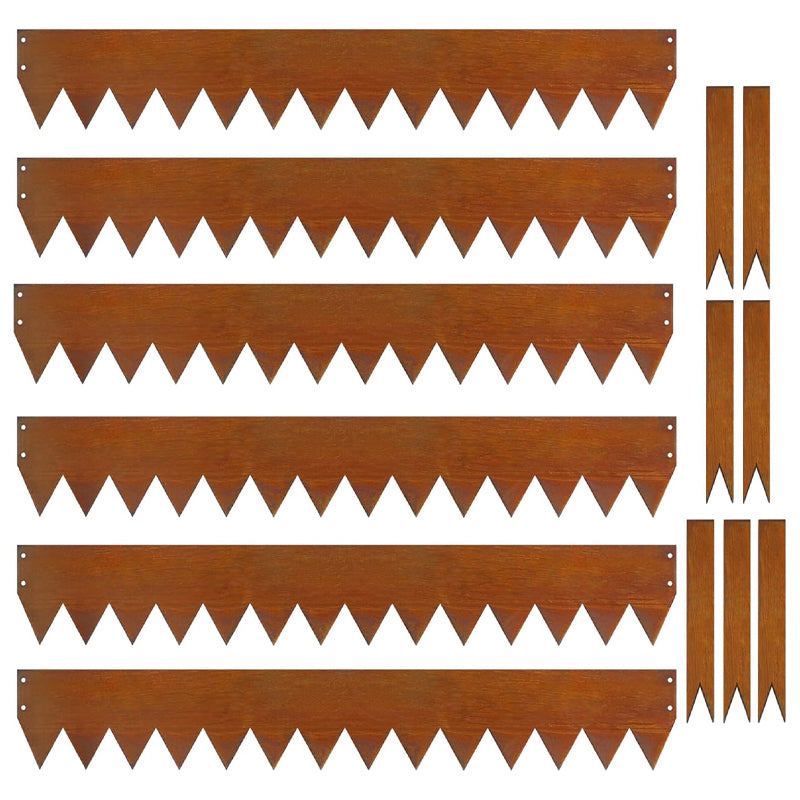 40" L x 6" H Steel Landscape Edging 6pcs Bendable Metal Landscape Edging with 7 Clips and Gloves