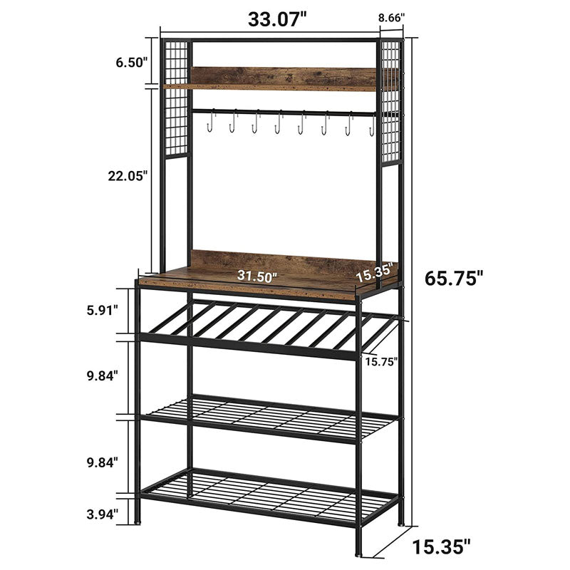 Kitchen Wine Bread Racks, Microwave Racks, Kitchen Shelves With Side Hooks, Kitchen Shelves With Storage Space, Wine Racks, Witchen Utility Storage Shelves