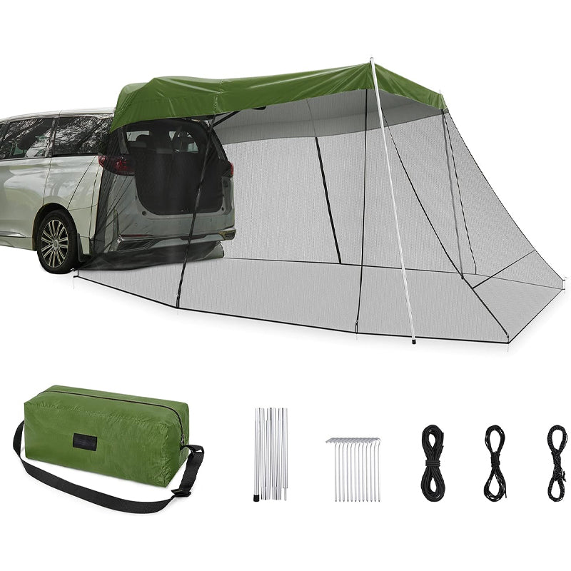 Car Awning with Mosquito Net Cars SUVs MVPs Sun Shelter Portable Shade Canopy Outdoor Camping
