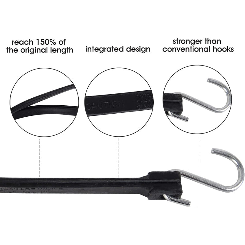21" Rubber Tarp Straps 30pcs Rubber Bungee Cords with 150% Max Stretch for Securing Tarps Canvases