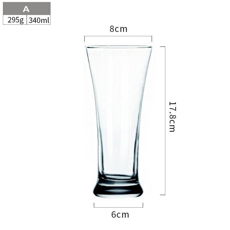 Beer Mug Hand-Blown Retro Style Waisted Crystal Glass Juice Cup Bar Cold Drink Glass