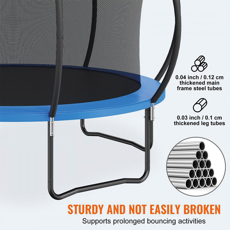 12FT Trampoline, Outdoor Trampolines for Kids and Adults, Recreational Trampoline with Enclosure Net & Ladder, Round Trampoline ASTM Approved, 400 Weight Capacity