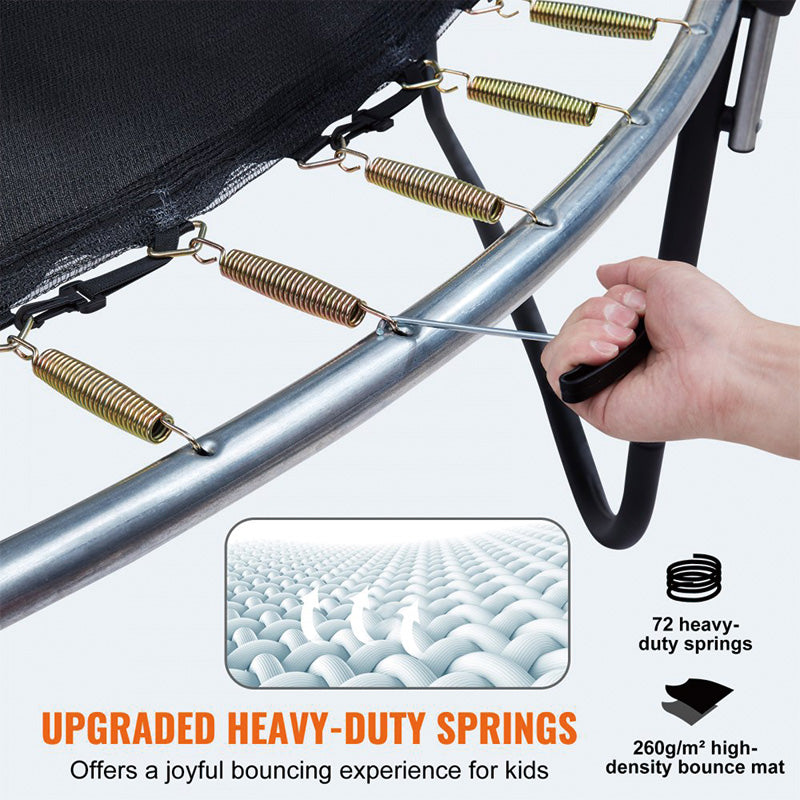 12FT Trampoline, Outdoor Trampolines for Kids and Adults, Recreational Trampoline with Enclosure Net & Ladder, Round Trampoline ASTM Approved, 400 Weight Capacity