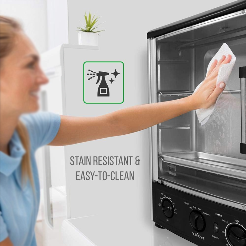 Nutrichef Upgraded Multi-Function Rotisserie Oven - Vertical Countertop Oven with Bake, Turkey Thanksgiving, Broil Roasting Kebab Rack with Adjustable Settings, 2 Shelves 1500 Watt