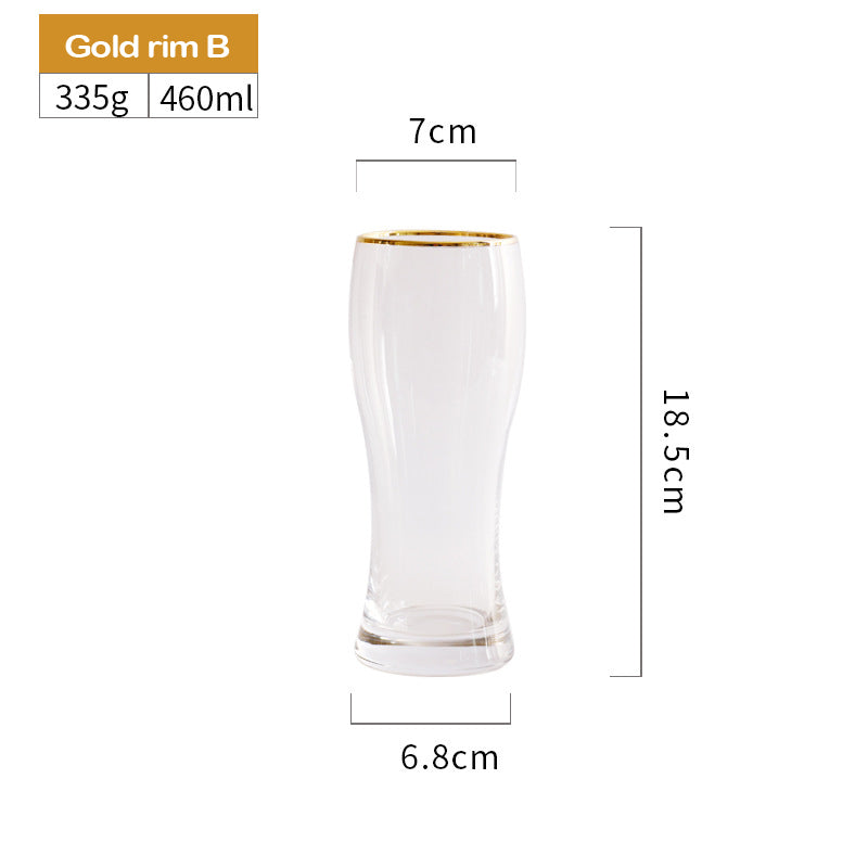 Beer Mug Hand-Blown Retro Style Waisted Crystal Glass Juice Cup Bar Cold Drink Glass