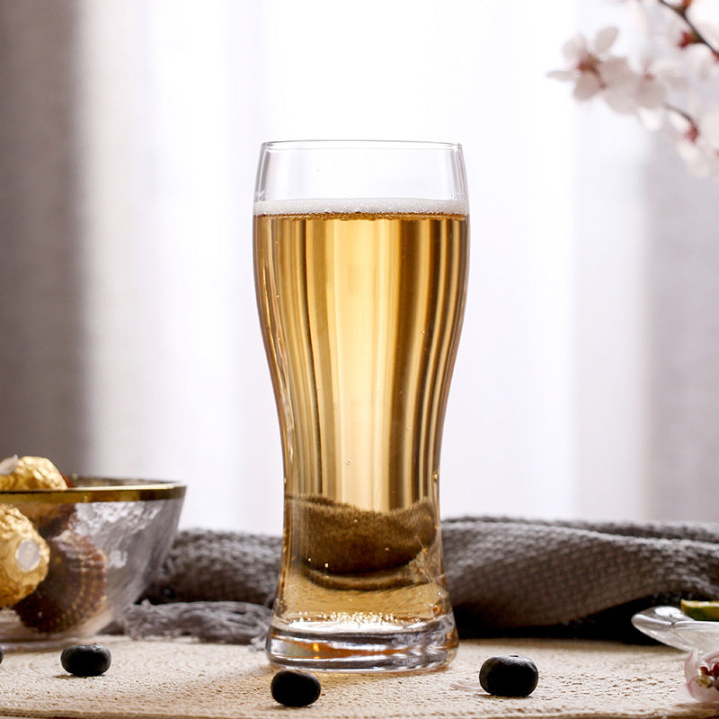 Beer Mug Hand-Blown Retro Style Waisted Crystal Glass Juice Cup Bar Cold Drink Glass