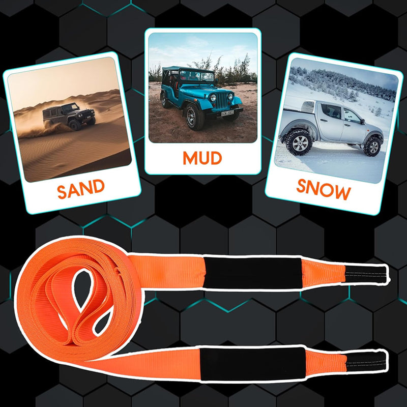 3" x 50 ft Recovery Tow Strap with Reinforced Loops 20,000 lbs Tow Rope Recovery Rope