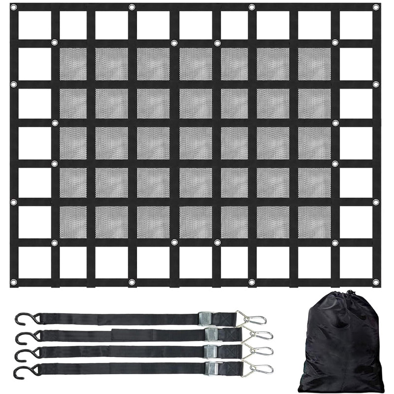 72" x 57" Cargo Net 1100 lbs Capacity Truck Bed Cargo Net with Adjustable Cam Buckles & S-Hooks