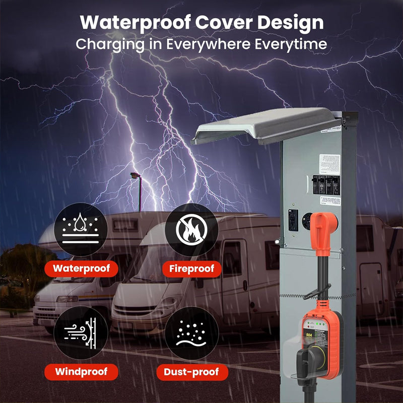 50 Amp RV Surge Protector 6250 Joules RV Voltage Protector RV Circuit Analyzer Power Monitor