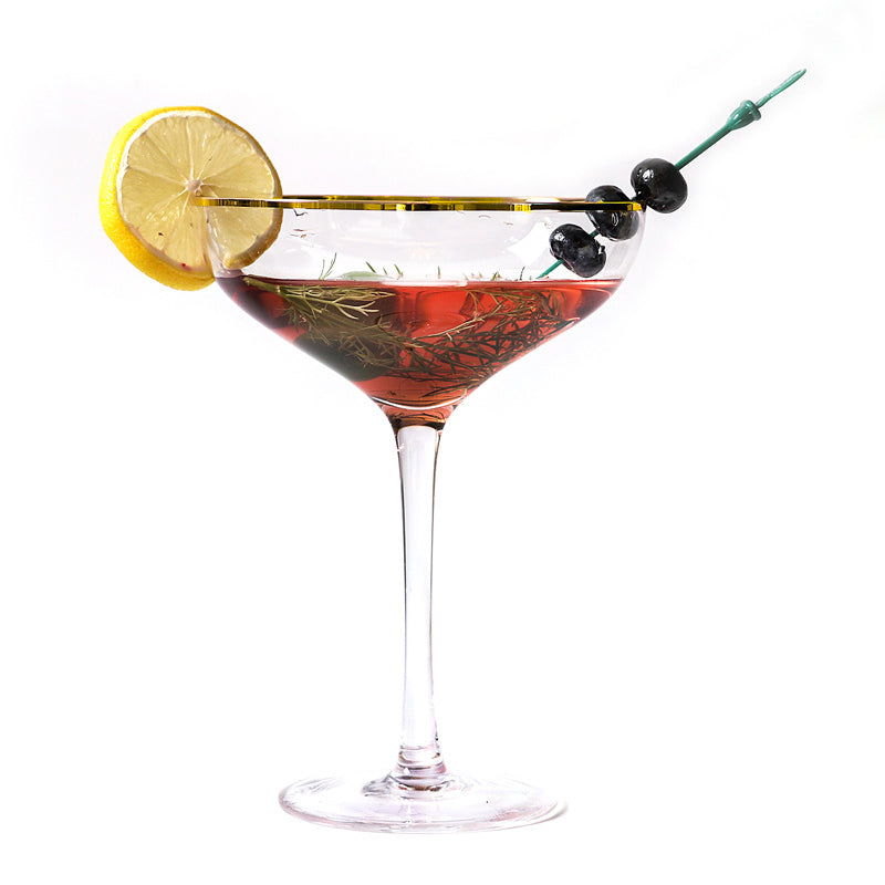 400ml Gold Rim Cocktail Glass Lead-Free Glass Stemware Spirits Glass Bar Party Glass