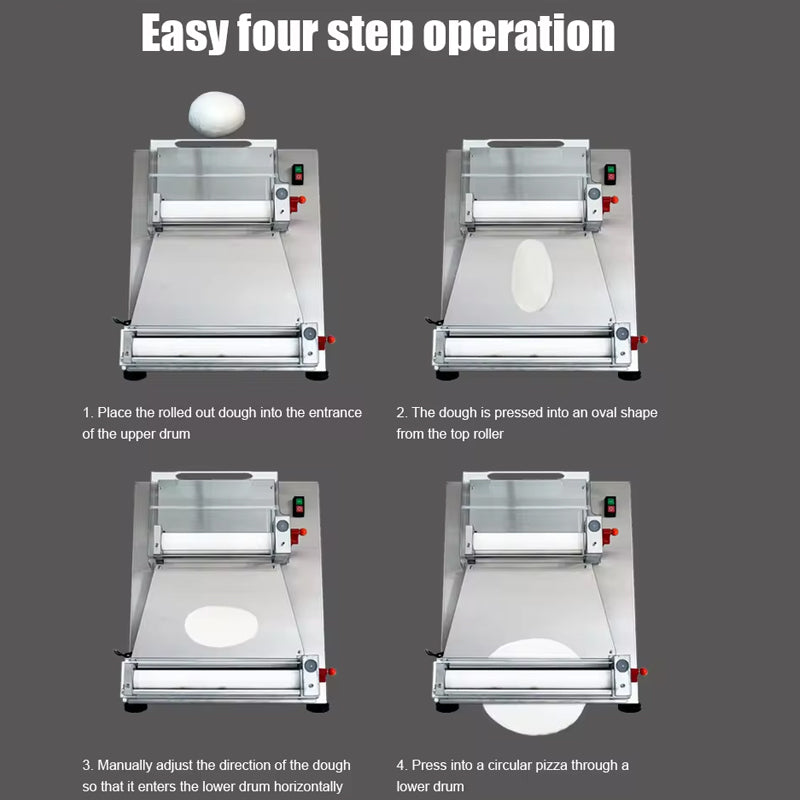 Pizza Dough Roller Sheeter 10-40 cm Fast Electric Dough Maker Pizza Making Machine