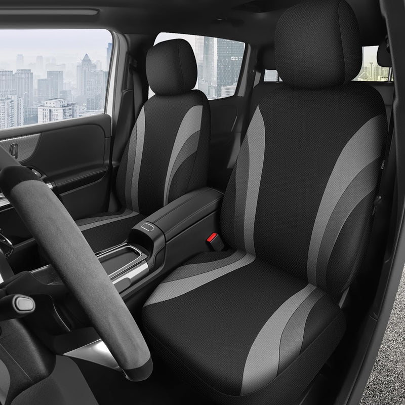 EVA Waterproof Car Seat Covers Airbag Compatible Gray Two Front Seat Covers