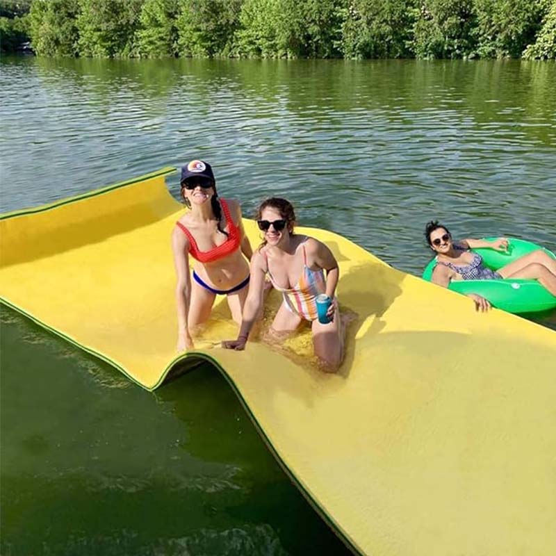 Floating Water Mat, Lily Pad for Water Recreation Pool, Beach, Ocean, Lake, Suitable for Multiple Users,Foam Water Floating Pad, Tear-Resistant XPE Foam,Yellow