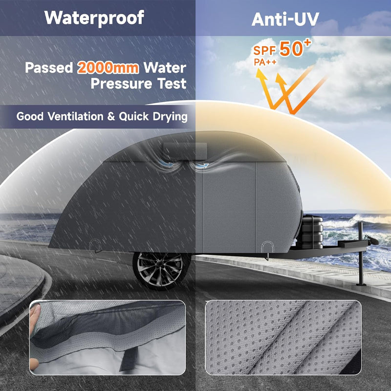 10'-12' Teardrop Trailer Cover Non-Woven 7 Layers Camper Cover RV Cover Camper Cover