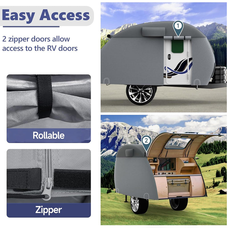 10'-12' Teardrop Trailer Cover Non-Woven 7 Layers Camper Cover RV Cover Camper Cover