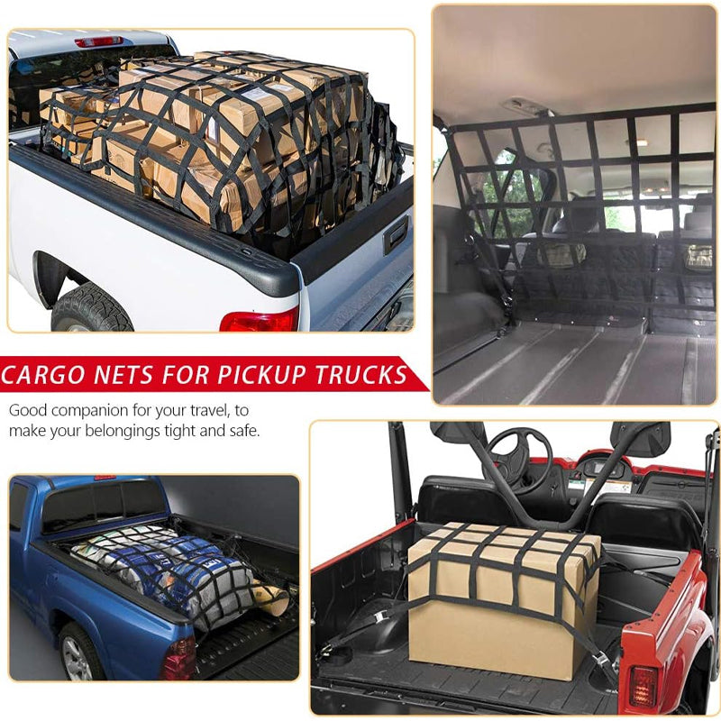 42" x 50" Cargo Net for Pickup Trucks 1100 lbs Capacity Heavy Duty Cargo Net Truck Bed Cargo Net
