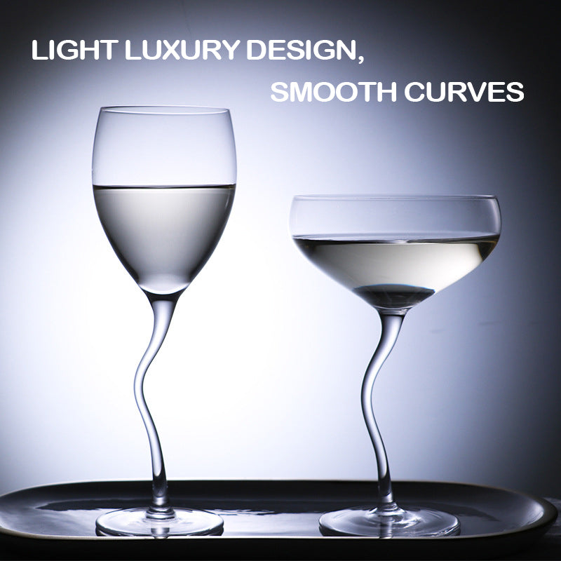 Romantic Wine Stemware Champagne Cocktail Glass Twist Glass Crystal Lead-Free Glass