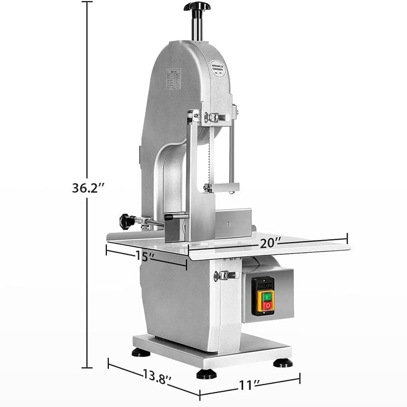 1500w Electric Meat Bandsaw Stainless Steel Bone Saw Machine with 6 Saw Blades