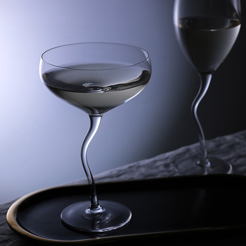 Romantic Wine Stemware Champagne Cocktail Glass Twist Glass Crystal Lead-Free Glass