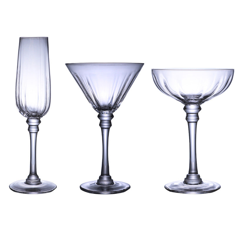 Textured Spirits Glass Champagne Cocktail Martini Glass Customized Crystal Stemware